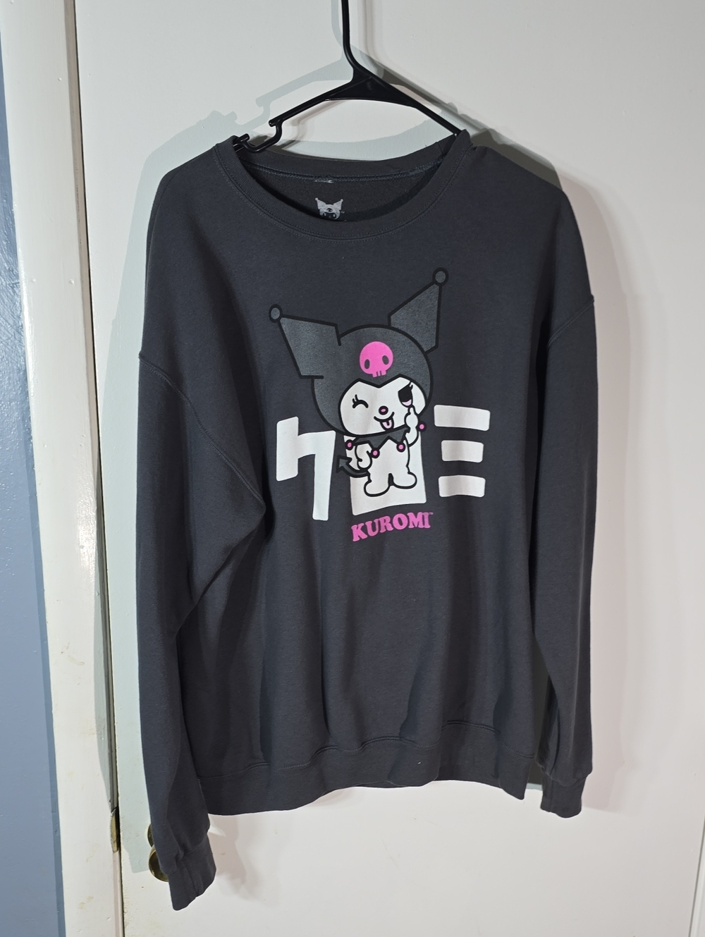 Sanrio Kuromi Black Sweatshirt with Pink and White Graphic